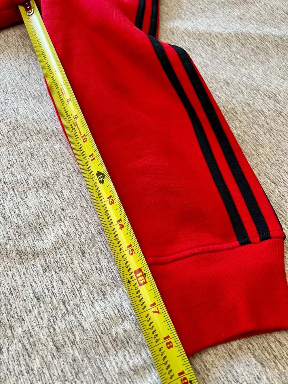 adidas Essentials 3-Stripes Fleece Hoodie - Red - Picture 3 of 9